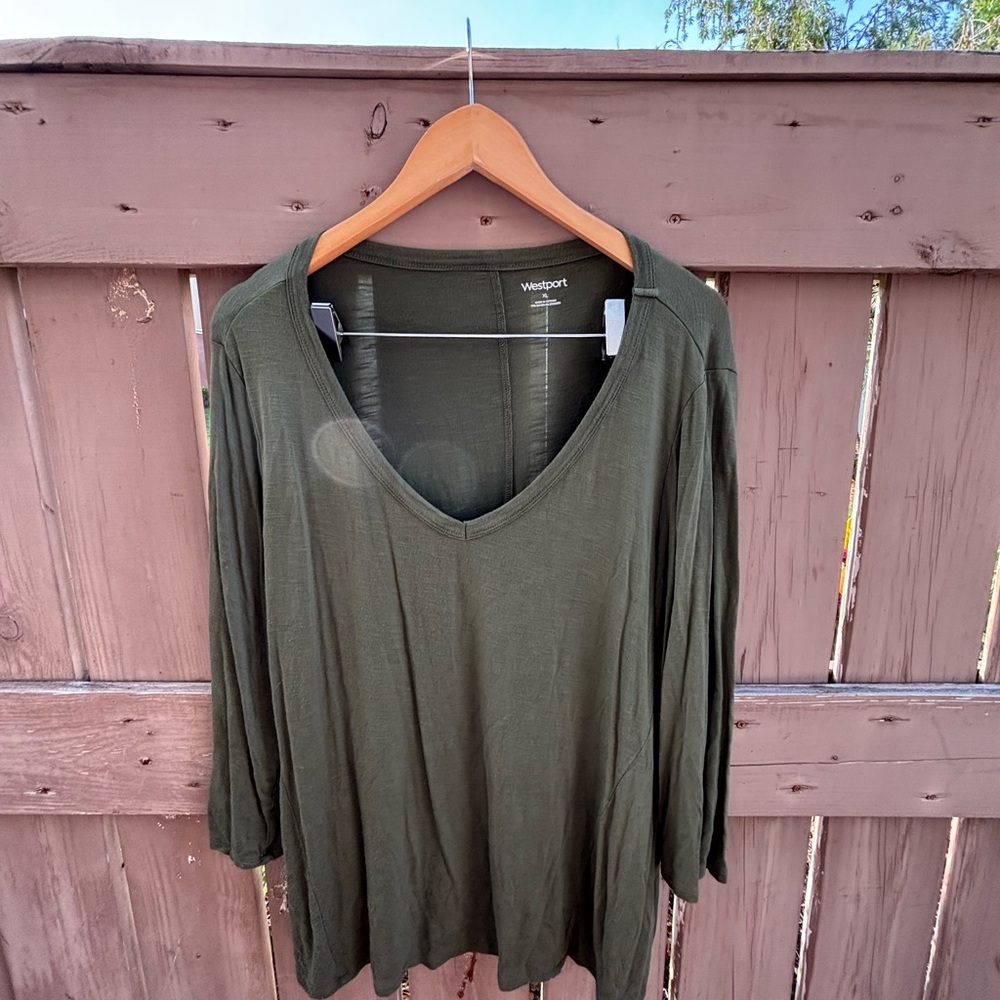 Westport Green 3/4 Sleeve Relaxed Tunic